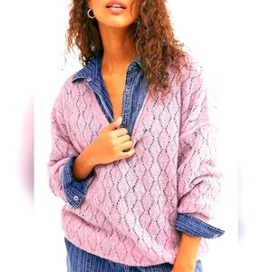 Free people light purple sweater. Retail$148 NWT ptp 26"